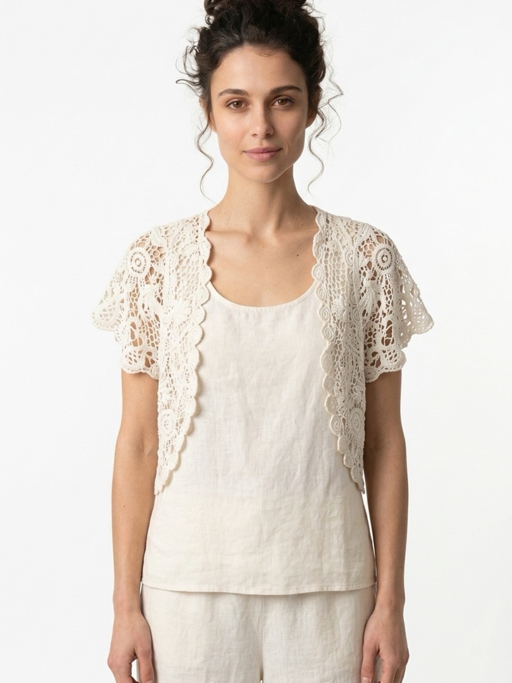 Lacey crochet shrug